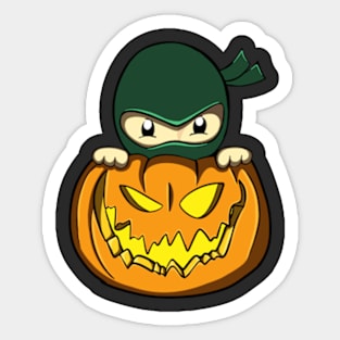 Ninja Halloween Pumpkin Sticker